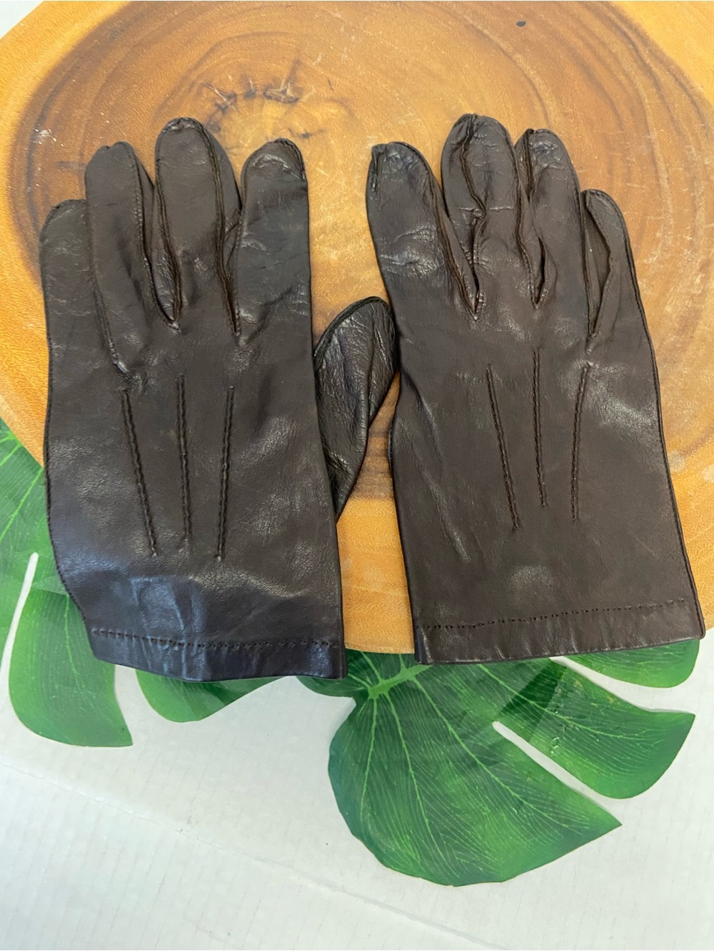 GATES Leather Dark Brown Soft Leather Driving Gloves  Sz:9